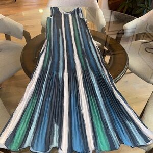 Kate & Mallory Pleated Dress in Blue and Green